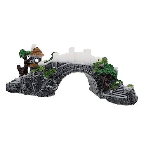 SOIMISS Aquarium-Landschaftsbau-Brücke Aquariumbrückenverzierung Künstliche Aquariendekorationen groß Aquarium versteck Terrarium zubehör Schildkrötenbogenbrücke Schildkrötenpier Harz von SOIMISS