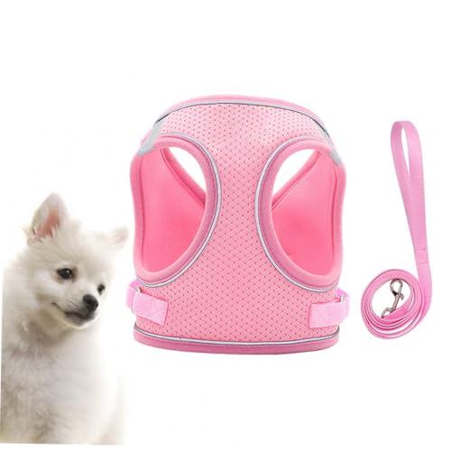 SOIMISS Atmungsaktives Hundegeschirr Set mit Reflektierendem Brustgeschirr und Leine Verstellbares Hundeweste Design Leichte und Strapazierfähige Haustier Brustgurte für Sicheren Outdoor von SOIMISS