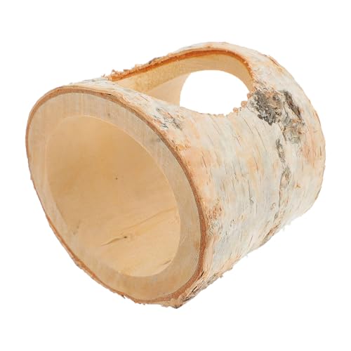 SOIMISS Dekorativer Hamstertunnel aus Birkenholz Langlebiger Hamster Unterschlupf Handgefertigtes Versteck für Zwerghamster und Kleine Haustiere Vielseitiges Kletter Spielzubehör von SOIMISS