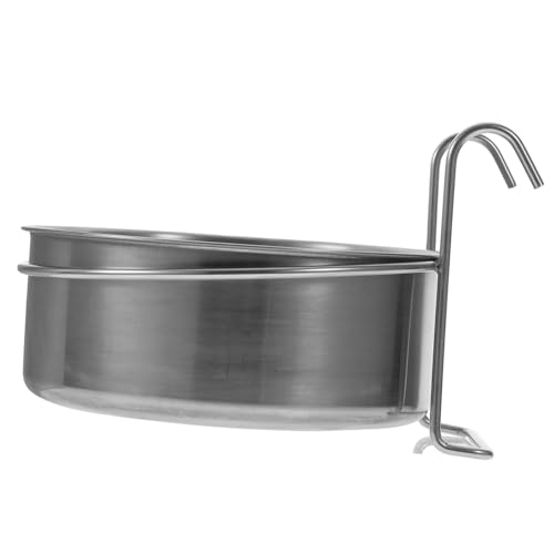 SOIMISS Hängende Haustierschüssel Verschütten Welpe Trinkbecher Für Haustiere Wassernapf Ohne Verschüttungen Für Papageienfutter Für Käfig Fütterung Rostfreier Stahl Silver von SOIMISS
