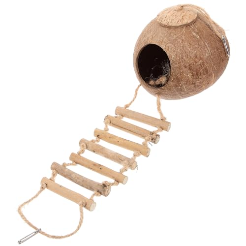 SOIMISS Hängendes Papageiennest Teiliges Kokosnussschalen Vogelnest mit Kletterleiter Leichtes Langlebiges Brutkäfig Zubehör Dekoratives Mehrzweck Haustierbett für Vögel und Kleintiere SOIMISS Hängendes Papageiennest Teiliges Kokosnussschalen Vogelnest mit Kletterleiter Leichtes Langlebiges Brutkäfig Zubehör Dekoratives Mehrzweck Haustierbett für Vögel und Kleintiere von SOIMISS
