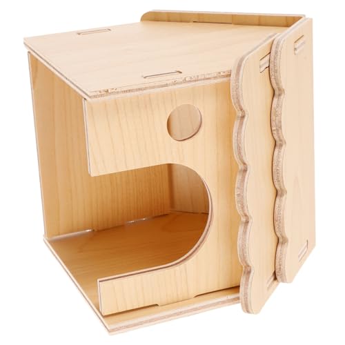 SOIMISS Hamster Holzhaus Kleintier Versteck Schlafhaus für Zwerghamster Meerschweinchen mit Robustem Holzmaterial Naturnahes Häuschen für Innenbereich zur Beschäftigung und Erholung von SOIMISS