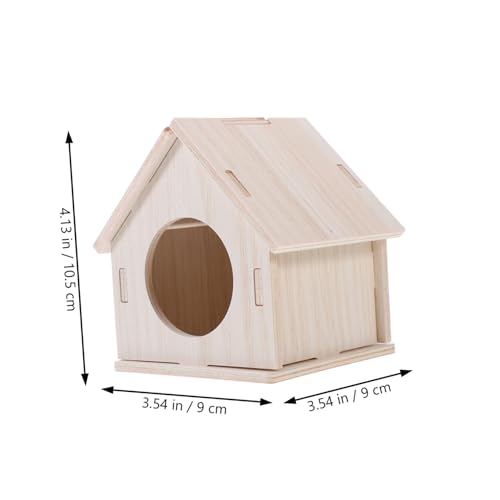 SOIMISS Hamster Holzhaus Kleintierversteck aus Robustem Holz Langlebiges Nagetierhaus für Zwerghamster Mäuse Meerschweinchen und Chinchillas Dekoratives Schlafhaus für Kleine Haustiere von SOIMISS