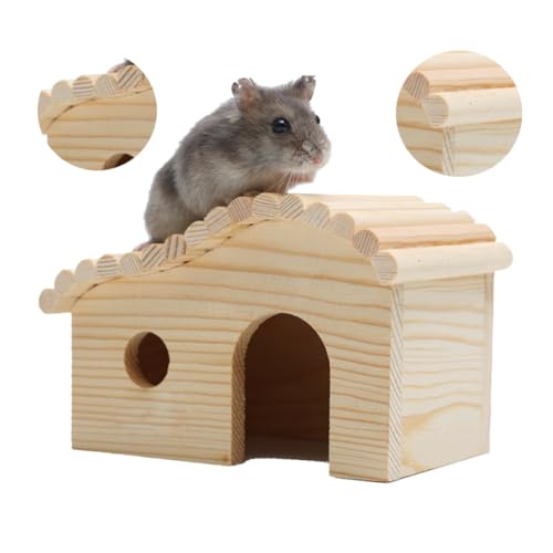 SOIMISS Hamster Holzhaus aus Naturholz Lack Kleines Nest und Versteckhaus für Hamster Mäuse und Kleintiere mit Rundem Eingang und Tür Fördert und Kaubedürfnisse Sicheres Spielhaus SOIMISS Hamster Holzhaus aus Naturholz Lack Kleines Nest und Versteckhaus für Hamster Mäuse und Kleintiere mit Rundem Eingang und Tür Fördert und Kaubedürfnisse Sicheres Spielhaus von SOIMISS
