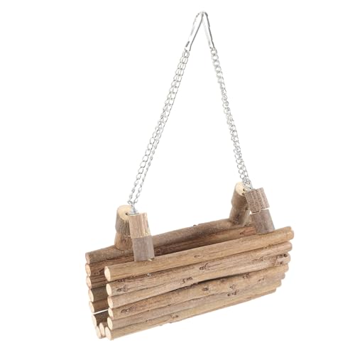 SOIMISS Hamster Holzschaukel Hängematte Klettern Natürliche Konstruktion Stabile Holzqualität Komfortable Oberfläche für Zwerghamster und Kleintiere von SOIMISS