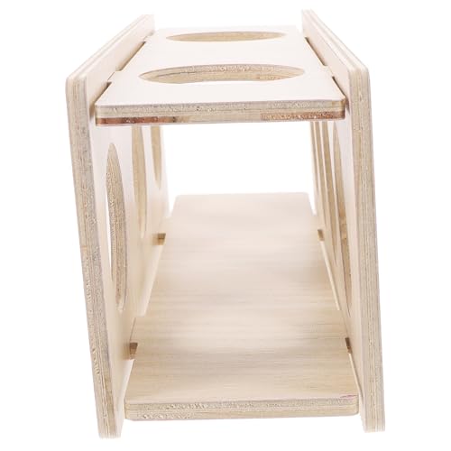 SOIMISS Hamster Versteck Holz Tunnelspielzeug Langlebig Robust Käfigzubehör Kleintier Versteck für Hamster Rennmäuse Mäuse Kleine Haustiere mit Entdeckungslöchern von SOIMISS
