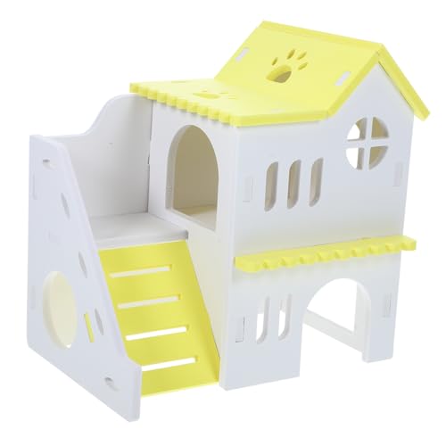 SOIMISS Hamsterhaus aus Holz für Kleintiere Versteck mit Leiter für Hamster Meerschweinchen und Chinchillas Robust Komfortabel und Langlebig Spiel und Ruhemöglichkeit für Haustiere von SOIMISS