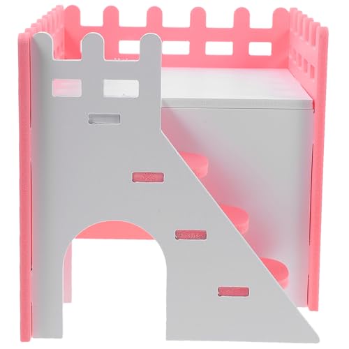 SOIMISS Hamsterhaus mit Rampe Abnehmbar und Strapazierfähig Kleines Rosa Versteck für Hamster und Chinchillas Praktisches Spiel Schlafnest für Kleintiere Einfach zu Reinigen und Pflegen von SOIMISS