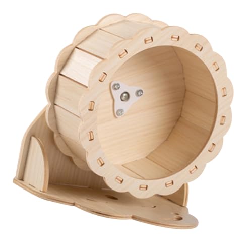 SOIMISS Hamsterrad Holzlaufrad mit Wolkenständer Leises Kleintier Laufrad für Hamster Rennmäuse Chinchillas und Igel Robustes Kleines Haustier Übungsrad für Gesunde Bewegung von SOIMISS