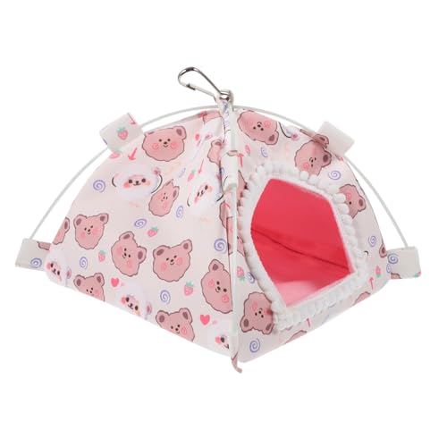 SOIMISS Hamsterzeltnest hamsterbett tierzelt petbett Kleintier Behausung Kleintier Schlafplatz Bettenhaus für Meerschweinchen Plüsch Hamster -Versteck Warmes Hamsterversteck Flanell Rosa von SOIMISS