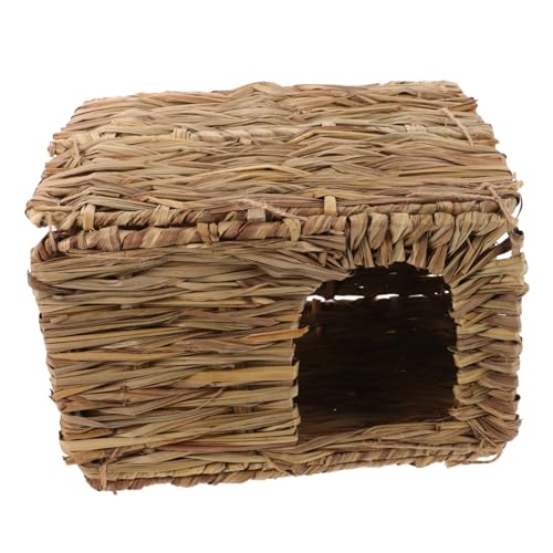 SOIMISS Handgewebtes Stroh Nest Kleintierbett Faltbares Hasenstall Versteck für Kaninchen Meerschweinchen und Hamster Natürliches Schadstofffreies von SOIMISS