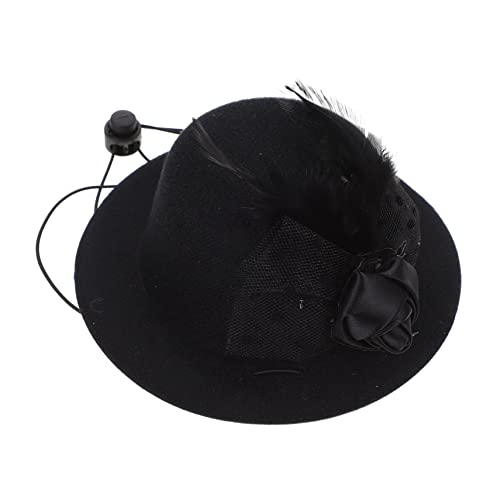 SOIMISS Haustier Hut Stroh Kätzchen Zubehör für Mütze mit französischer Bulldogge Rand tiermütze hundefressnäpfe Haustierkleidung hundesnack Welpenzubehör Haushaltshundemütze Denim Black von SOIMISS