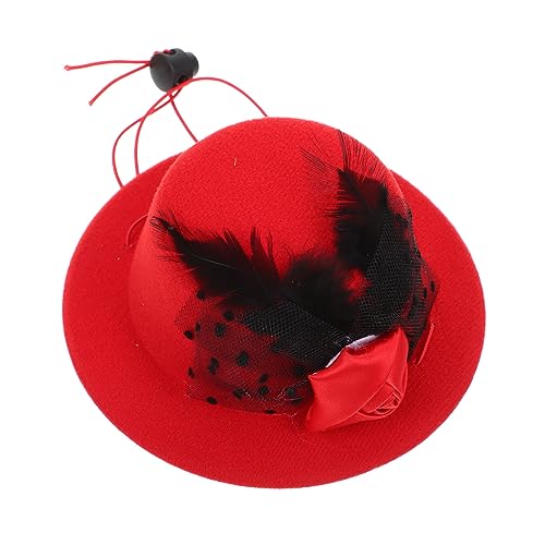 SOIMISS Haustier Hut Zubehör Hundemützen Bausatz Abdeckung Hüte für Hunde tiermütze hundefressnäpfe Haustieraccessoire katzenmützen Verschleißfeste Hundemütze Kätzchen-Accessoire Denim rot von SOIMISS