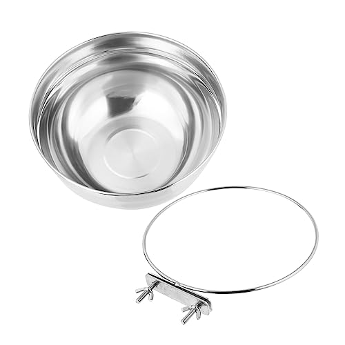 SOIMISS Haustiernapf aus Edelstahl Hundenapf mit Ständer Nicht Halter Kühlung pet Water Bowl Wassernapf für Haustiere hundenapf aus Edelstahl hängende Wasserzufuhr Rostfreier Stahl Silver von SOIMISS