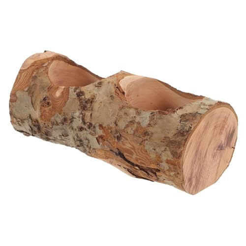 SOIMISS Holz Futternapf für Hamster und Kleintiere Horizontal Doppelte Fächer Bruchfestes Langlebiges Holz Auslaufsicher Wiederverwendbar Geeignet für Kleine Haustiere Geschenk von SOIMISS