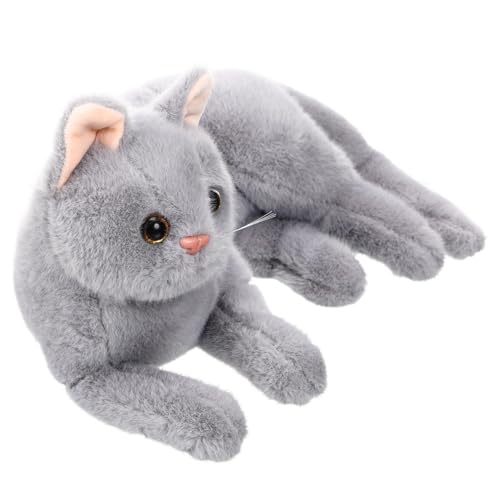SOIMISS Katzen Plüschtier Plüschkatze Puppenspielzeug Für Katzen Stofftier Weiche Katze Kuscheltiere Plüschkatze Süßes Katzenspielzeug Katzen Plüschfigur Grau SOIMISS Katzen Plüschtier Plüschkatze Puppenspielzeug Für Katzen Stofftier Weiche Katze Kuscheltiere Plüschkatze Süßes Katzenspielzeug Katzen Plüschfigur Grau von SOIMISS