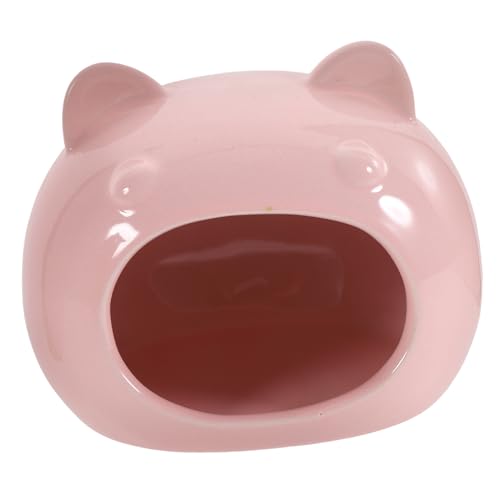 SOIMISS Keramik Hamster Versteck Haus Großes Kleintier Häuschen Kühles Schlafhaus Gemütliche Höhle für Hamster und Kleine Haustiere Rosa von SOIMISS