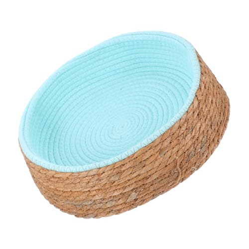 SOIMISS Klein Tierbett aus Geflochtenem Wicker Bequemes Hundebett Rundes Katzennest aus Natürlichem Material Kratzfest für Welpen und Katzen Grün von SOIMISS