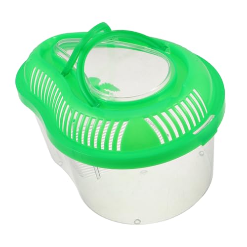 SOIMISS Kleiner Tragbarer Reptilien Tank mit Deckel Transportbox für Schildkröten Fische und Haustiere mit Sonnenbadeplattform Grün von SOIMISS
