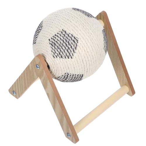 SOIMISS Kratzball aus Sisal mit Schrägem Kratzbrett Interaktives Katzenspielzeug für Kleine und Mittelgroße Katzen Fördert Bewegung und Schützt Möbel vor Kratzschäden Hellbraun von SOIMISS