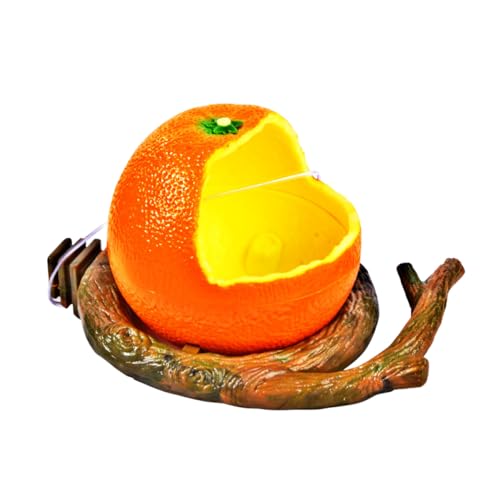 SOIMISS Kreative Futterbehälter für Vögel Flacher Futternapf mit Baumast Design aus Sicherem Kunststoff für Papageien und Wellensittiche im Käfig Orange von SOIMISS