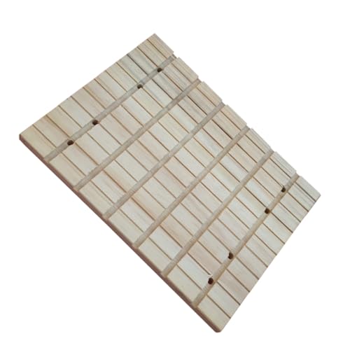 SOIMISS Natürliche Holz Kratzbrett für Kleine Haustiere mit Praktischem Lochdesign Robustem Material und Feinen Rillen zum Nagelschleifen Geeignet als Käfigspielzeug für Hamster von SOIMISS