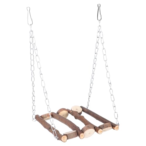 SOIMISS Holzspielzeug Für Vögel Robuste Papageien-sitzstange Mit Schaukel Sicher Und Langlebig Für Training Beschäftigung Kleiner Vögel Käfigen von SOIMISS
