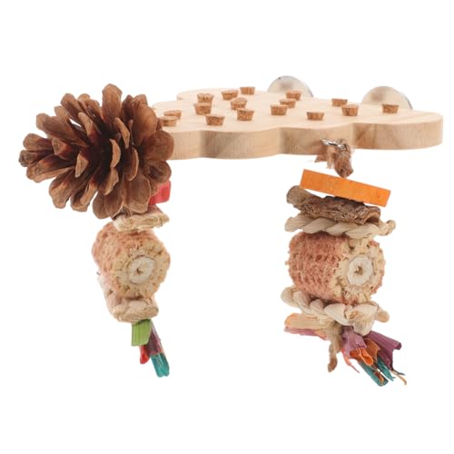 SOIMISS Papagei Spielzeug Vogel Ständer Holzspielzeug Für Vogelkäfig Mit Kauspielzeug Sittich Sitzstange Für Nymphensittiche Und Andere Ziervögel von SOIMISS