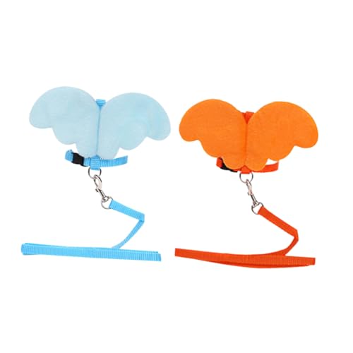 SOIMISS Pet Katzen Geschirr Brustgeschirr Atmungsaktiv Leicht Verstellbar Angel Design Blau Orange für Haustiere Komfortabel Sicher und Modisch von SOIMISS