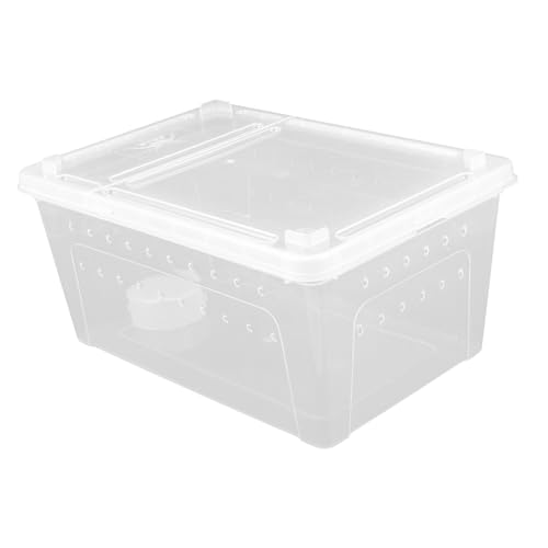 SOIMISS Reptilien Zuchtbox aus Robustem Mittlere Futter und Aufzuchtbox mit Belüftungslöchern Transparentes Terrarium für Schildkröten Spinnen Schlangen und Eidechsen von SOIMISS