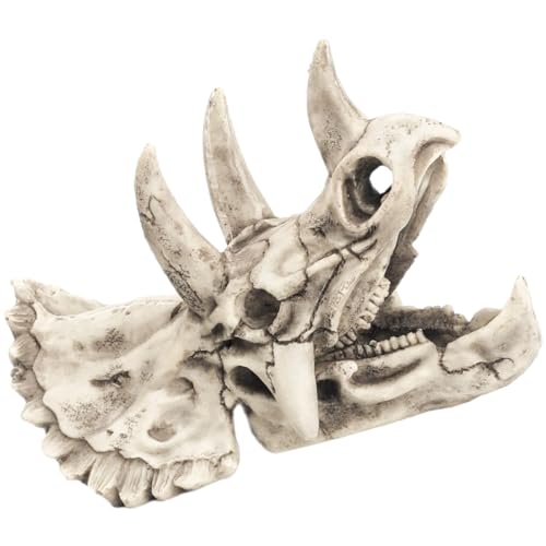 SOIMISS Resin Dinosaur Skull Ornament für Aquarien Versteck für Kleine Fische und Garnelen Langlebiges Harz Einzigartige Tischdekoration für Zuhause und Büro von SOIMISS