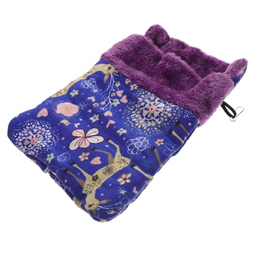 SOIMISS Hängematte Für Kleine Haustiere Warmer Schlafsack Aus Plüsch Schlafbeutel Für Hamster Ratten Und Frettchen Geeignet Für Käfige Und Winterbett Blau Mit Hirschmuster von SOIMISS
