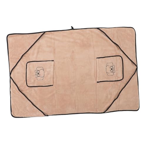 SOIMISS Super Saugfähiges Pet Grooming Handtuch Dickem Korallenfleece mit Handtaschen Schnelltrocknende Hundedecke für Katzen und Hunde Weiche Komfortable Trockenhilfe von SOIMISS