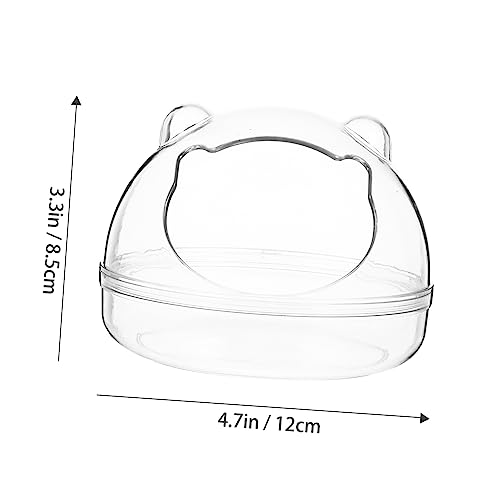 SOIMISS Transparente Kleine Hamster Badewanne mit Rutschfestem Boden Abnehmbarem Sandbad Behälter Staubgeschütztes Haustier Badezimmer für Hamster Chinchilla und Kleintiere Einfache von SOIMISS