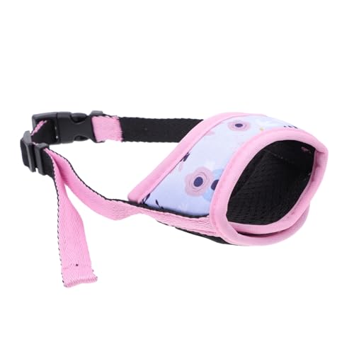 SOIMISS Verstellbarer Maulkorb für Hunde Biss Beißschutz Atmungsaktives Polyester Material Mittelgroß Schutz vor Bellen Kauen und Fressen im Freien Rosa von SOIMISS