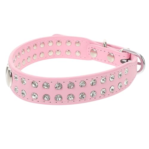 SOIMISS Verstellbares Bling Hundehalsband aus PU mit Funkelnden Strasssteinen Elegantes Haustierhalsband für Kleine und Mittelgroße Hunde und Katzen Sicherer Metallverschluss für von SOIMISS
