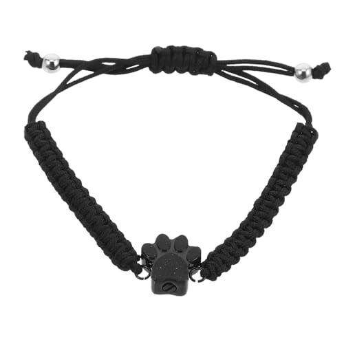 SOIMISS Verstellbares Edelstahl Haustier Urnen Armband mit Pfotenabdruck Aschefach Gedenkschmuck für Hunde Katzen Einäscherungs Andenken Erinnerungsschmuck für Haustier Asche von SOIMISS