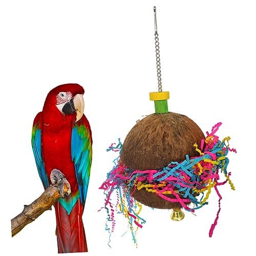 SOIMISS Vögel knete knetspielzeug für Haustiere vogelkäfig zubehör nager Papagei Kokosnussschalenspielzeug Vogelkokosnussschalenspielzeug Bambus von SOIMISS