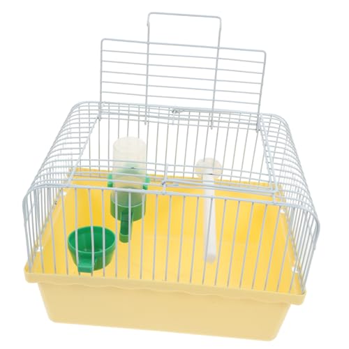 SOIMISS tragbarer Vogelkäfig Vogel Papagei Reiseträger für Vögel Einzel -Sittichkäfig Papageien-Reisekäfig geformt Zwerghamsterkäfig Hamster tragen Vogel Träger Hamsterkäfige Eisen Yellow von SOIMISS
