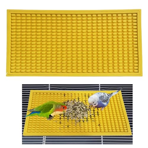Futtermatte für Vögel, langsames Fütterungsmatte, Vogelfütterungspuzzle, Futtersuche für Papageien, Anreicherung von Futtersuche, Spielzeug für Sittiche (Gelb) von SOKHOND