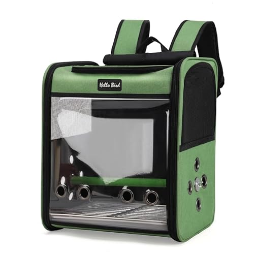 SOLAPOLLO Atmungsaktive Papageientasche, Wellensittich, Outdoor-Rucksack, leicht und tragbar, wasserdicht, Vogelreiserucksack, weite Sicht und Schattierung, Katzenrucksack zum Wandern, Grün SOLAPOLLO Atmungsaktive Papageientasche, Wellensittich, Outdoor-Rucksack, leicht und tragbar, wasserdicht, Vogelreiserucksack, weite Sicht und Schattierung, Katzenrucksack zum Wandern, Grün von SOLAPOLLO