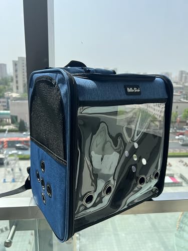 Atmungsaktive Papageientragetasche, Outdoor-Rucksack mit verstellbarem Stativ, leicht und tragbar, wasserdicht, Vogelreiserucksack, Weitsicht und Schattierung, Katzen- und Hunderucksack zum Wandern von SOLAPOLLO
