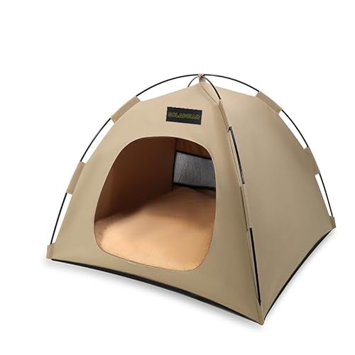 SOLAPOLLO Haustier Zelt Nester, Katze und Hund Zelt,Vier Jahreszeiten Universal, Abnehmbar, Faltbar, Tragbar, Outdoor Reise Sonnenschirm(Khaki, M) von SOLAPOLLO