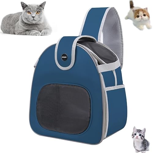 SOLAPOLLO Pet Carrier Crossbody Bag für kleines Haustier Bis zu 20 lbs Head-Out Sling Bag Welpen Katze Tragetasche für Wandern, Camping oder Reisen(dunkelblau) von SOLAPOLLO