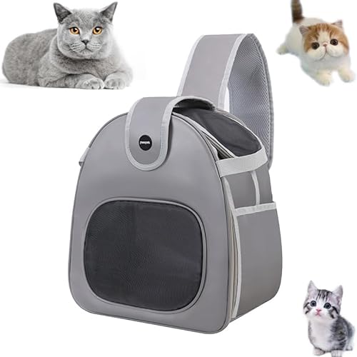 SOLAPOLLO Pet Carrier Crossbody Bag für kleines Haustier Bis zu 20 lbs Head-Out Sling Bag Welpen Katze Tragetasche für Wandern, Camping oder Reisen (grau) von SOLAPOLLO