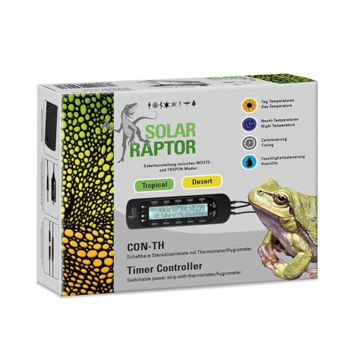 SOLAR RAPTOR SolarRaptor Timer Controller, Schaltbare Steckdosenleiste mit Thermo-/Hygrometer von SOLAR RAPTOR