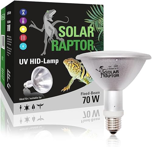 SOLAR RAPTOR HID UV-Strahler 70 Watt Flood, Metalldampflampe, Wärme & UV-Lampe für Terrarien von SOLAR RAPTOR