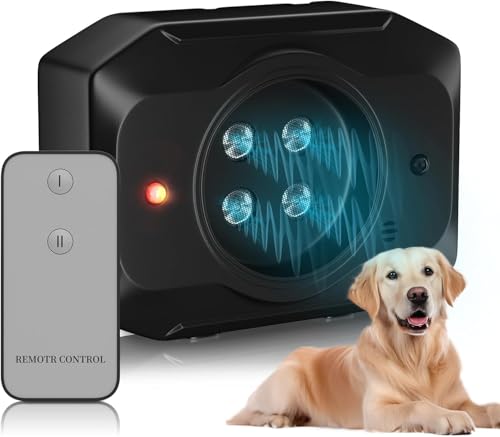 Anti-Bell-Gerät für Hunde, 15 m, mit Fernbedienung, 3 Modi, Ultraschall-Bell-Stopper für Hunde, drinnen und draußen, stoppt Hunde-Bell-Gerät, Bell-Alarm, automatischer Barkshield-Abschreckung von SOLITUZURODE