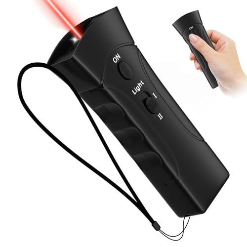 Antibell Ultraschall Gerät, 2 Modi Anti Bell Gerät Hunde mit Stroboskop Taschenlampe, 25 Fuß Hundetrainings Antibell für Hunde für Meisten Hunde im Innen und Außenbereich Handheld Anti Bellen Gerät von SOLITUZURODE