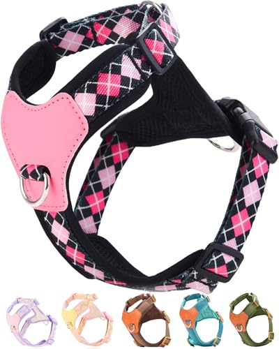 Black xs Hundegeschirr für kleine Hunde, kein Ziehen, Hundegeschirr mit 2 Leinenclips, Welpengeschirr, Hundewestengeschirr (Schwarz, XS) von SOLMOONY